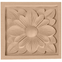 3 1/2"W x 3 1/2"H x 3/4"D Medium Dogwood Flower Rosette, Alder