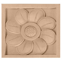 3"W x 3"H x 5/8"D Small Sunflower Rosette, Cherry