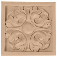 3 1/2"W x 3 1/2"H x 3/4"D Medium Leaf Rosette, Maple