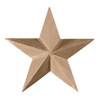 4 1/8"W x 4 1/8"H x 5/8"P Galveston Star Rosette, Maple