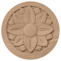 2 3/4"W x 2 3/4"H x 1/4"P Bedford Rosette, Rubberwood