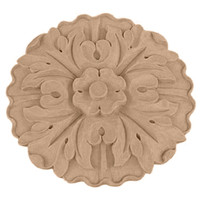 2 3/4"W x 2 3/4"H x 1/2"P Kent Rosette, Rubberwood