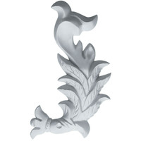 3 7/8"W x 6 3/4"H x 3/4"P Needham Flowing Leaves Onlay, Right