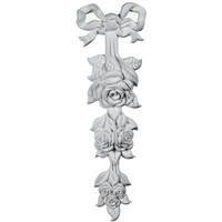 3 1/8"W x 8 1/4"H x 1"P Small Rose Drop Onlay