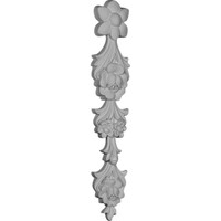 3 7/8"W x 19 1/4"H x 1 1/4"P Hillsborough Flower Drop Onlay