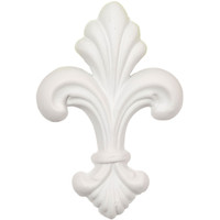 2 3/4"W x 4"H x 1/2"P Fleur-de-lis Small Onlay