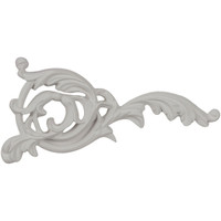 7 3/4"W x 4 1/8"H x 3/4"P Leaf Scroll Onlay - Right