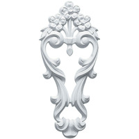 4 1/2"W x 10"H x 5/8"P Small Flowers with Flowing Leaves Drop Onlay