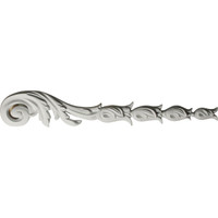 6"W x 37 3/8"H x 1 1/8"P Flower Bell Drop Onlay, Right