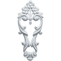 7 1/8"W  x 16"H x 1 1/8"P Medium Flowers with Flowing Leaves Drop Onlay