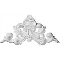 8 7/8"W x 4 3/4"H x 3/4"P Ashford Shell Center with Scrolls Onlay
