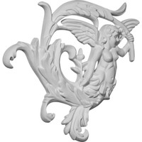 8 1/4"W x 8 5/8"H x 7/8"P Angel Leaf Onlay - Left