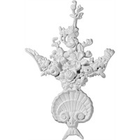 8 1/4"W x 12 1/2"H x 1 1/4"P  Flower Onlay