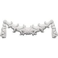 9 1/2"W x 3 1/8"H x 5/8"P Bell Flowers with Swag Onlay
