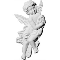 10 5/8"W x 9 3/8"H x 1 1/8"P Pompeii Angel Corner Onlay, Left