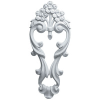 10 1/4"W  x 24"H x 1 5/8"P Large Flowers with Flowing Leaves Drop Onlay