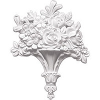 10 5/8"W x 13 1/4"H x 1 3/4"P Flower Basket Center Onlay