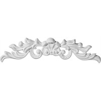 11 5/8"W x 1 3/4"H x 3/4"P Baile Center with Scrolls Onlay