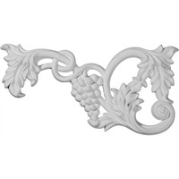 12 5/8"W  x 6 3/4"H x 1"P Large Grape and Leaf Onlay, Left