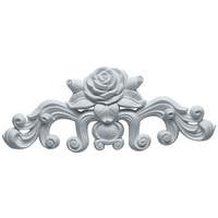 13 3/4"W  x 5 1/2"H x 1"P Nadia Decorative Rose Center with Scrolls Onlay