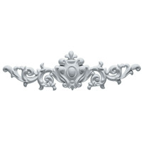 16 3/8"W  x 4 3/4"H x  3/4"P Marcella Medium Leaf with Scrolls Onlay