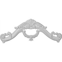 16 7/8"W x 5 7/8"H x 3/8"P Ashford Center with Scrolls Onlay