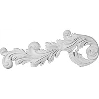 17 3/4"W x 7 3/8"H x 1 1/8"P Paris Scroll Onlay, Right