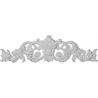 19 1/4"W  x 5 3/8"H x  7/8"P Small Grape and Leaf Center with Scrolls Onlay