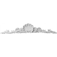 34 1/2"W x 5 1/2"H x 1 3/4"P Shell Center with Scrolls Onlay