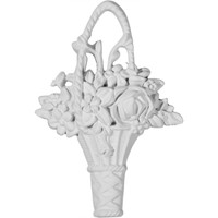 4 1/4"W x 6 1/4"H x 7/8"P Flower Basket Center Onlay