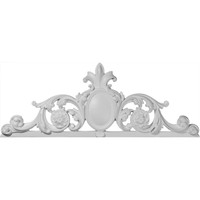 36 3/4"W x 13 3/4"H x 1 3/4"P Valence Center with Scrolls Onlay