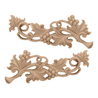 9 1/4"W x 3 1/2"H x 5/8"D (Each Side) Small Grape Scrolls (Pair), Lindenwood