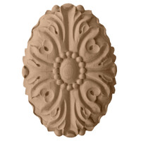3 1/2"W x 4 7/8"H x 1"P Ashford Oval Rosette, Alder