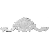 40 1/2"W x 12 1/4"H x 2 3/4"P Flower Basket Center with Scrolls Onlay