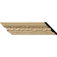 2 1/4"H x 2 3/8"P x 3 1/4"F x 96"L Medway Carved Wood Crown Moulding, Cherry