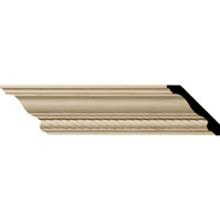 3 1/2"H x 3 5/8"P x 5"F x 96"L Andrea Rope Carved Wood Crown Moulding, Maple