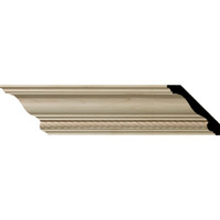 4 3/4"H x 4 7/8"P x 6 3/4"F x 96"L Andrea Rope Carved Wood Crown Moulding
