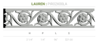 2 1/4"H x 1/4"P x 96"L Lauren Pierced Moulding