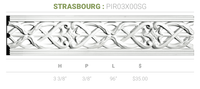 3 3/8"H x 3/8"P x 96"L Strasbourg Pierced Moulding