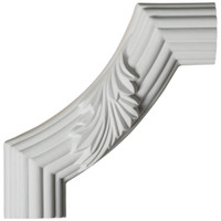 6"W x 6"H x 1 1/8"P Reeded Acanthus Leaf Panel Moulding Corner