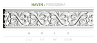 2 1/2"H x 1/4"P x 96"L Haven Pierced Moulding