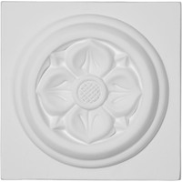 3 7/8"W x 3 7/8"H x 3/4"P Flower Plinth Block