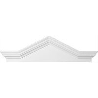 52" Bottom Width x 58 7/8" Top Width x 16"H x 2 3/8"P Peaked Cap Pediment with Flankers