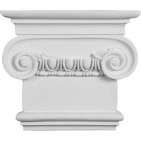 10 3/8"W x 7 1/2"H x 2 5/8"P Classic Ionic Small Onlay Capital