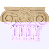 7"W x 3 7/8"BW x 2"D x 5 5/8"H Small Bradford Roman Ionic Capital (Fits Pilasters up to 3 7/8"W x 1"D), Cherry