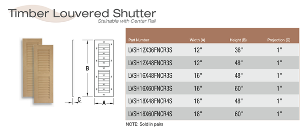 Fypon shutter___LVSH12X36FNCR3S____ 12X36X1 WOODGRAIN