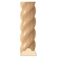 MLD5792CH_4 X 2 Large Rope Half Round 8' pc Cherry