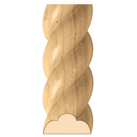 MLD5796MA_3 X 1 1/2 Lg Rope Half Round 8' pc Hard Maple