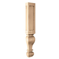 CLM7006HWO_6" Sq Lg Diameter Routed Gaelic Leg Split Wht Oak