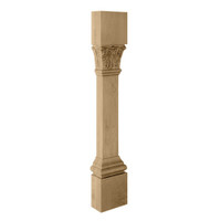 CLM7014HRO_6" Sq Ionic Acanthus Column Split Red Oak